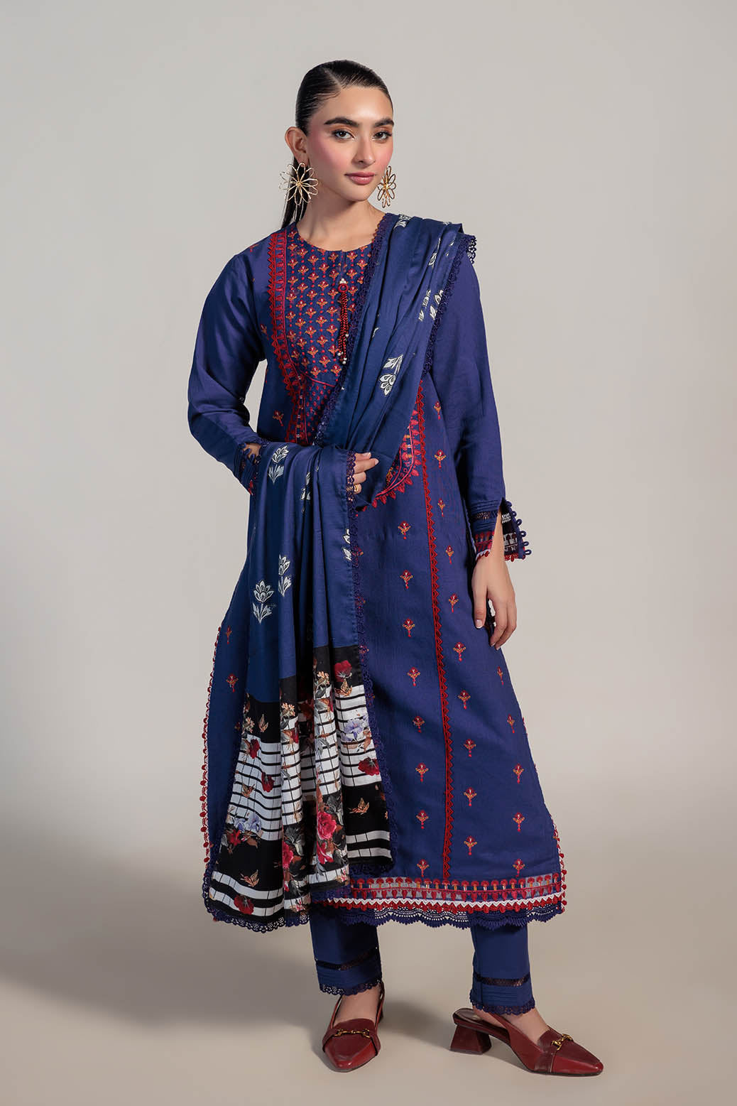 Bonanza Satrangi | Elora 3 Pc (1W24E3P002) -  Bonanza Satrangi Unstitched - Original Designer Dress - House of Maryam