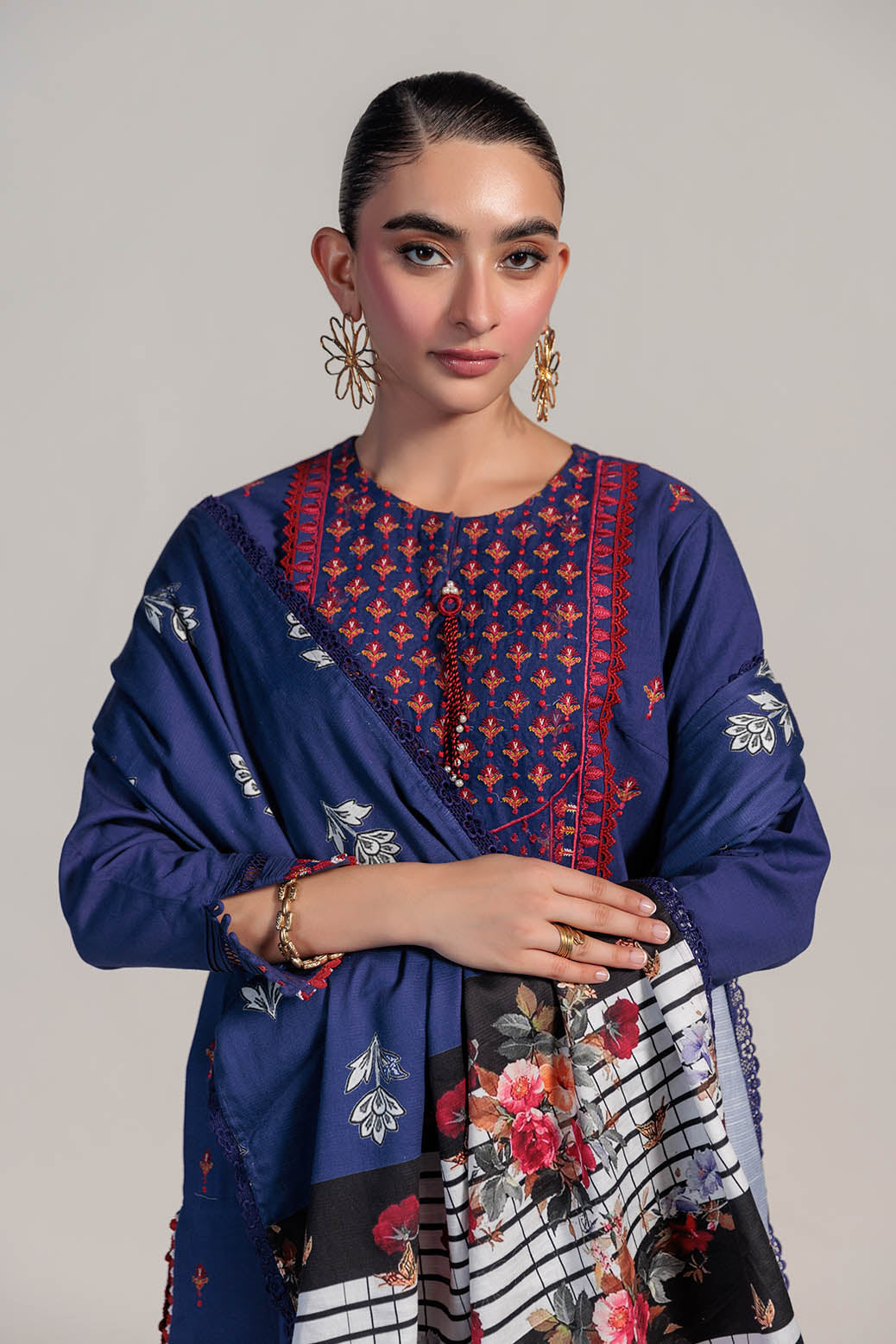 Bonanza Satrangi | Elora 3 Pc (1W24E3P002) -  Bonanza Satrangi Unstitched - Original Designer Dress - House of Maryam