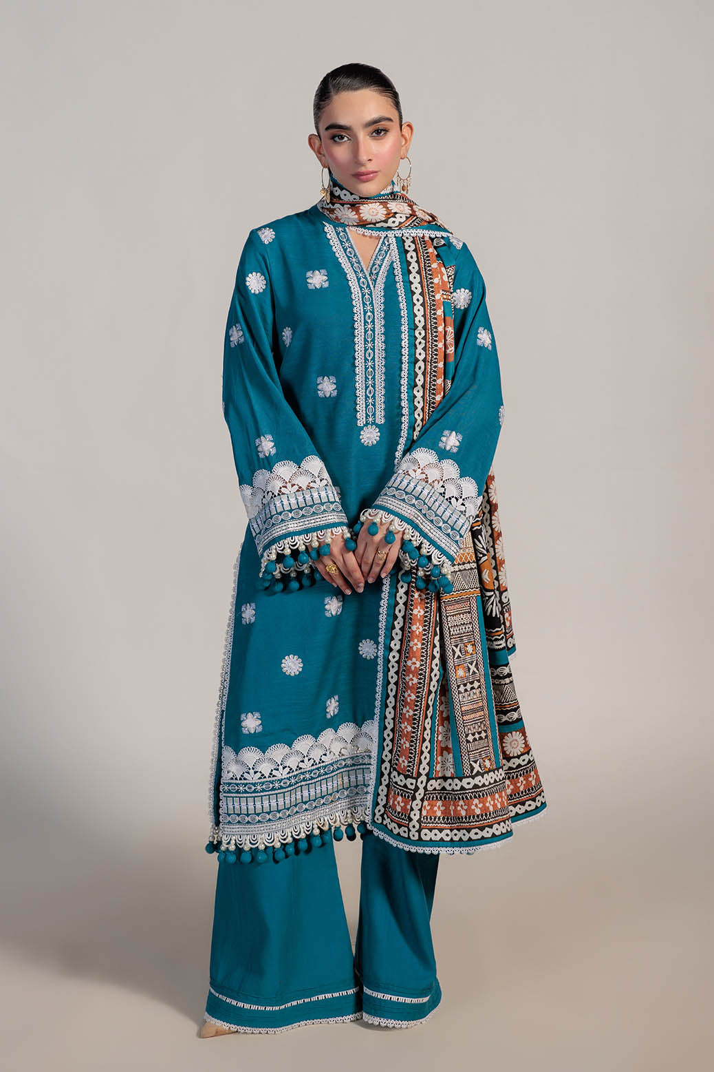 Bonanza Satrangi | Iris Vintage 3 Pc (1W24E3P020) -  Bonanza Satrangi Unstitched - Original Designer Dress - House of Maryam