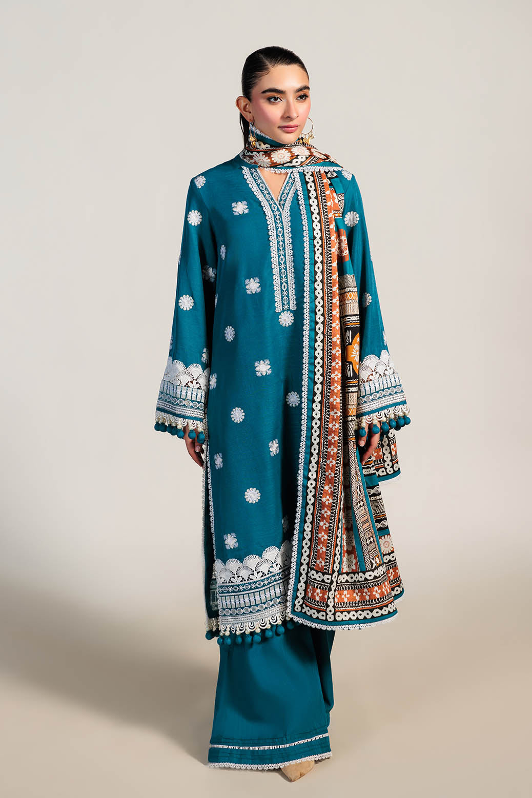 Bonanza Satrangi | Iris Vintage 3 Pc (1W24E3P020) -  Bonanza Satrangi Unstitched - Original Designer Dress - House of Maryam