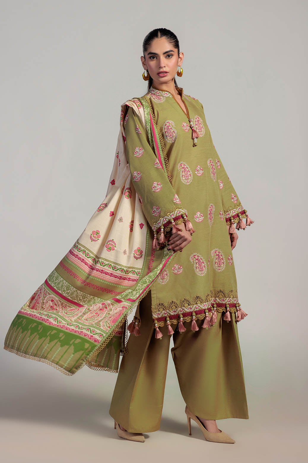 Bonanza Satrangi | Grandiose 3 Pc (1W24E3P023) -  Bonanza Satrangi Unstitched - Original Designer Dress - House of Maryam