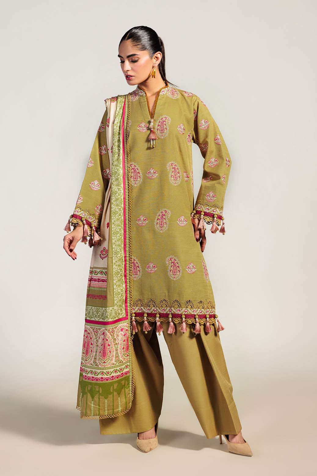 Bonanza Satrangi | Grandiose 3 Pc (1W24E3P023) -  Bonanza Satrangi Unstitched - Original Designer Dress - House of Maryam