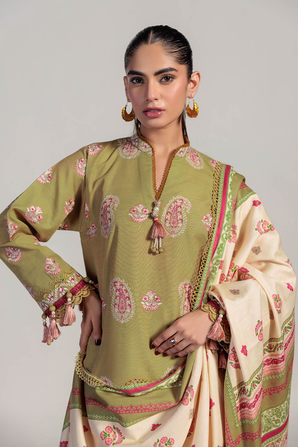 Bonanza Satrangi | Grandiose 3 Pc (1W24E3P023) -  Bonanza Satrangi Unstitched - Original Designer Dress - House of Maryam