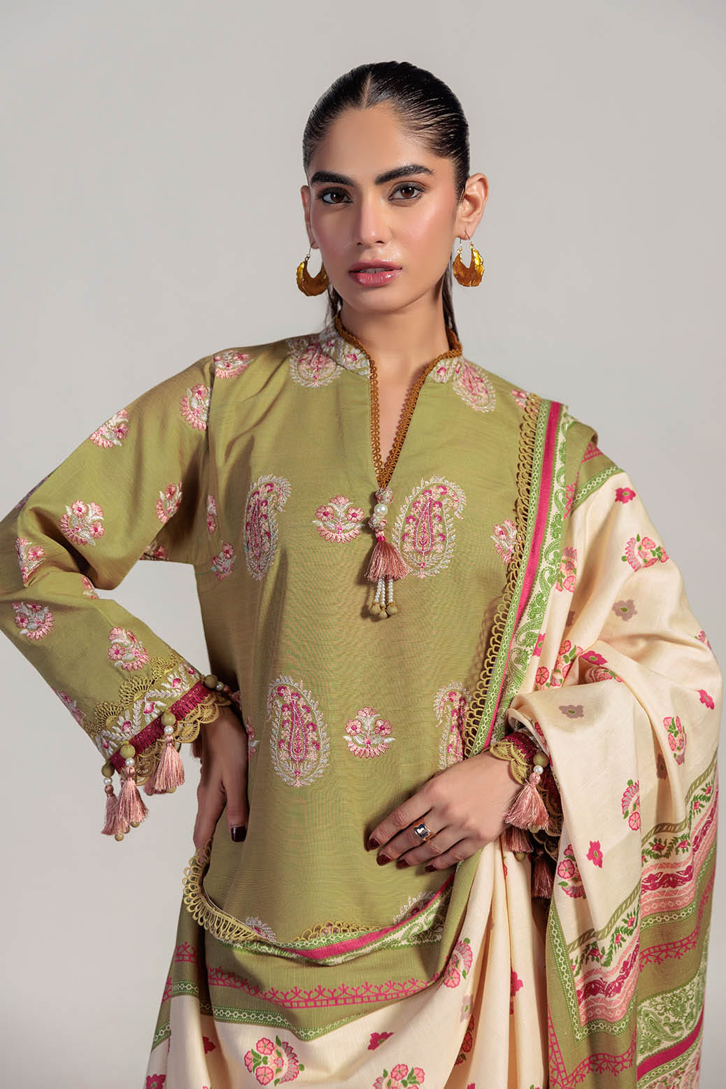 Bonanza Satrangi | Grandiose 3 Pc (1W24E3P023) -  Bonanza Satrangi Unstitched - Original Designer Dress - House of Maryam
