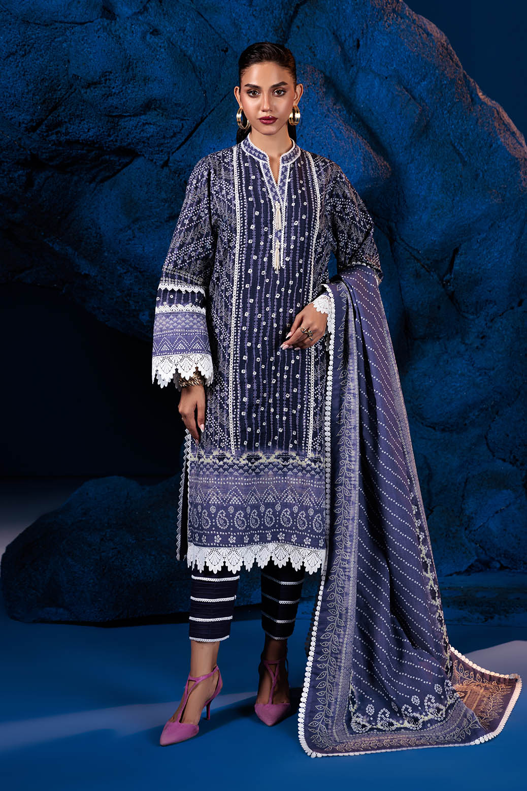 Bonanza Satrangi | Pale Ins 3 Pc (1W24P3P093) -  Bonanza Satrangi Unstitched - Original Designer Dress - House of Maryam