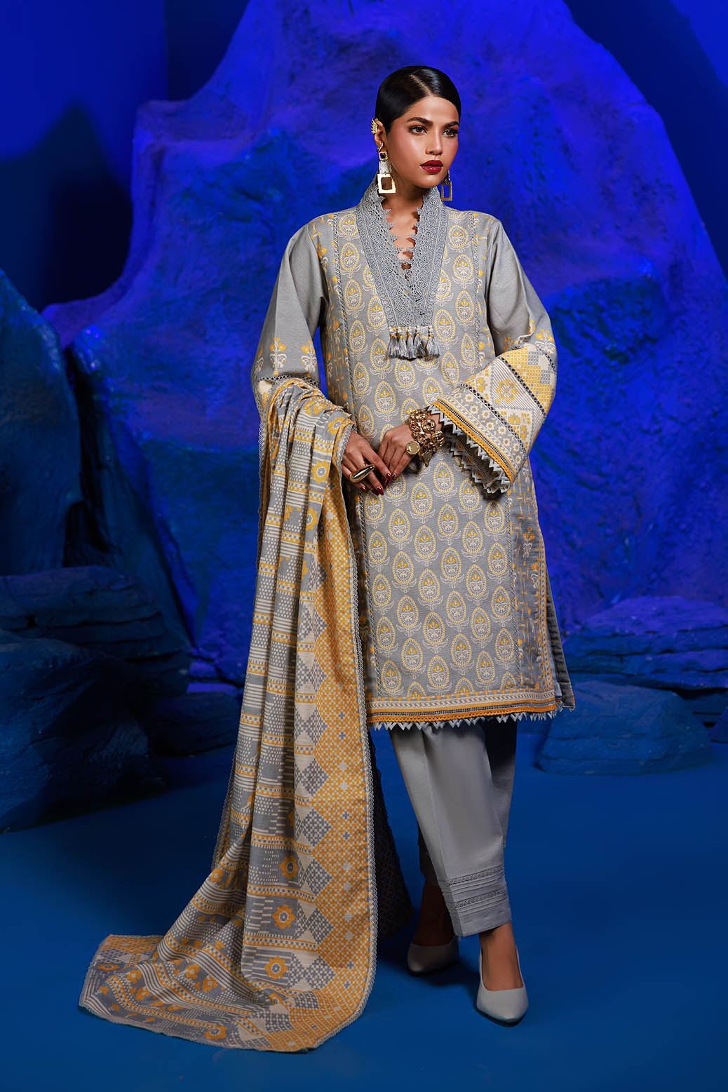 Bonanza Satrangi | Dynasty 3 Pc (1W24P3P128) -  Bonanza Satrangi Unstitched - Original Designer Dress - House of Maryam