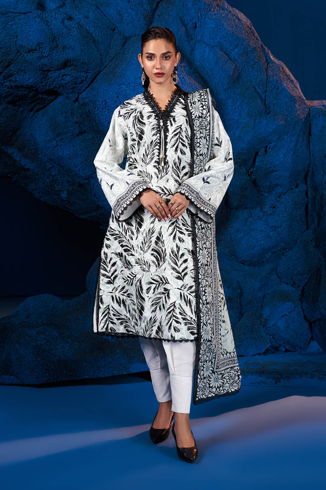 Bonanza Satrangi | Leafy Dale 3 Pc (1W24P3P212) -  Bonanza Satrangi Unstitched - Original Designer Dress - House of Maryam