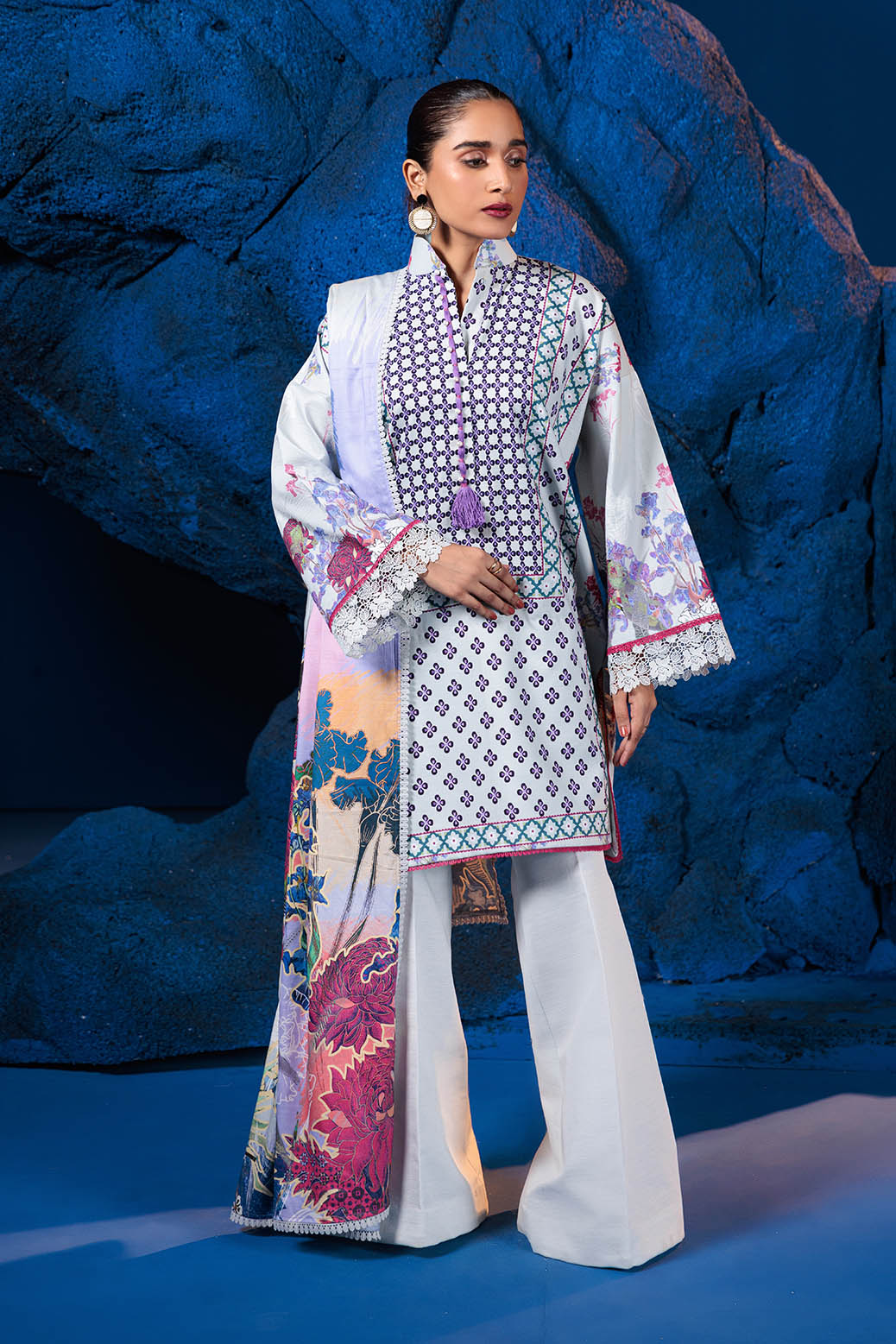 Bonanza Satrangi | Opal Sand 3 Pc (1W24P3P213) -  Bonanza Satrangi Unstitched - Original Designer Dress - House of Maryam