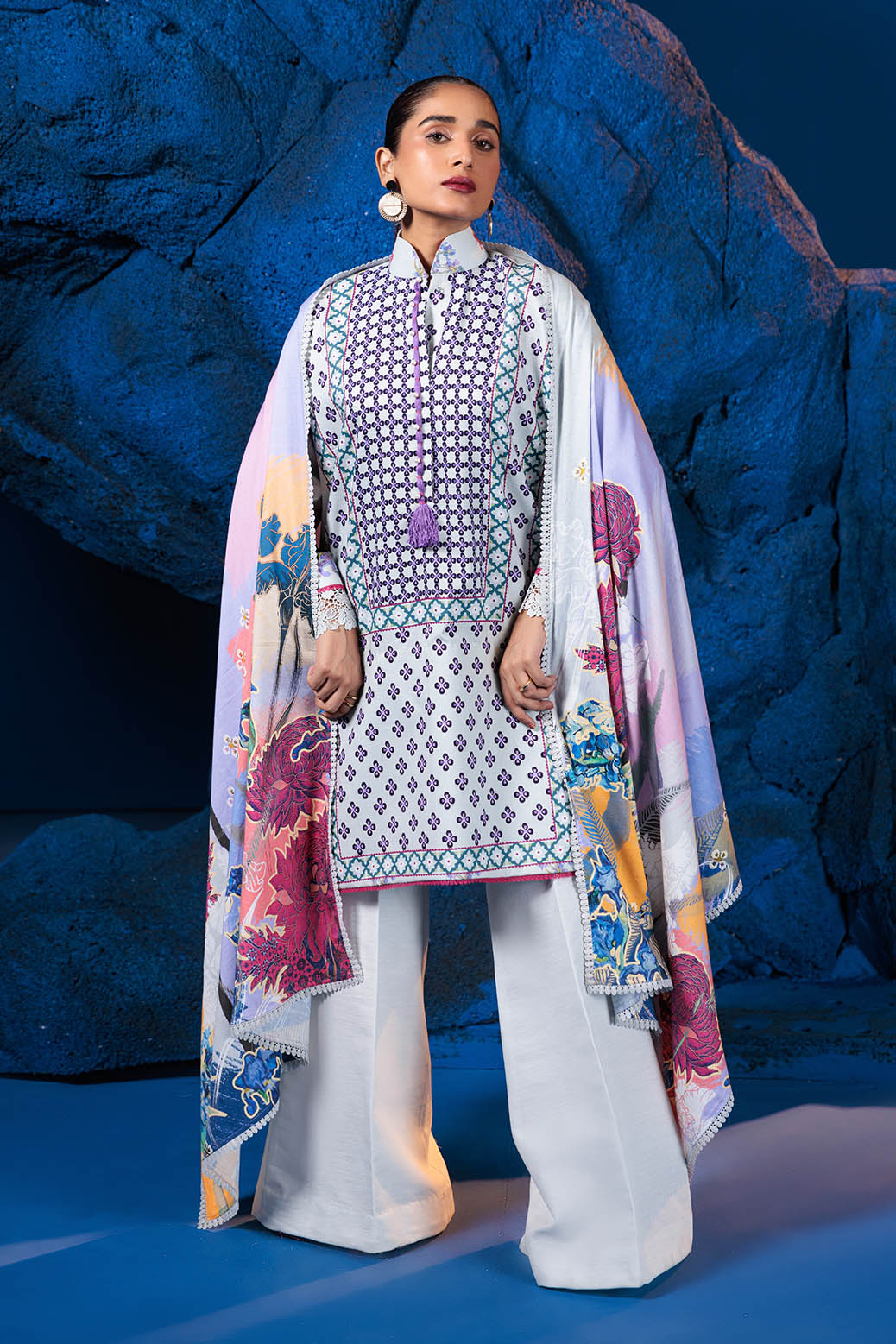 Bonanza Satrangi | Opal Sand 3 Pc (1W24P3P213) -  Bonanza Satrangi Unstitched - Original Designer Dress - House of Maryam