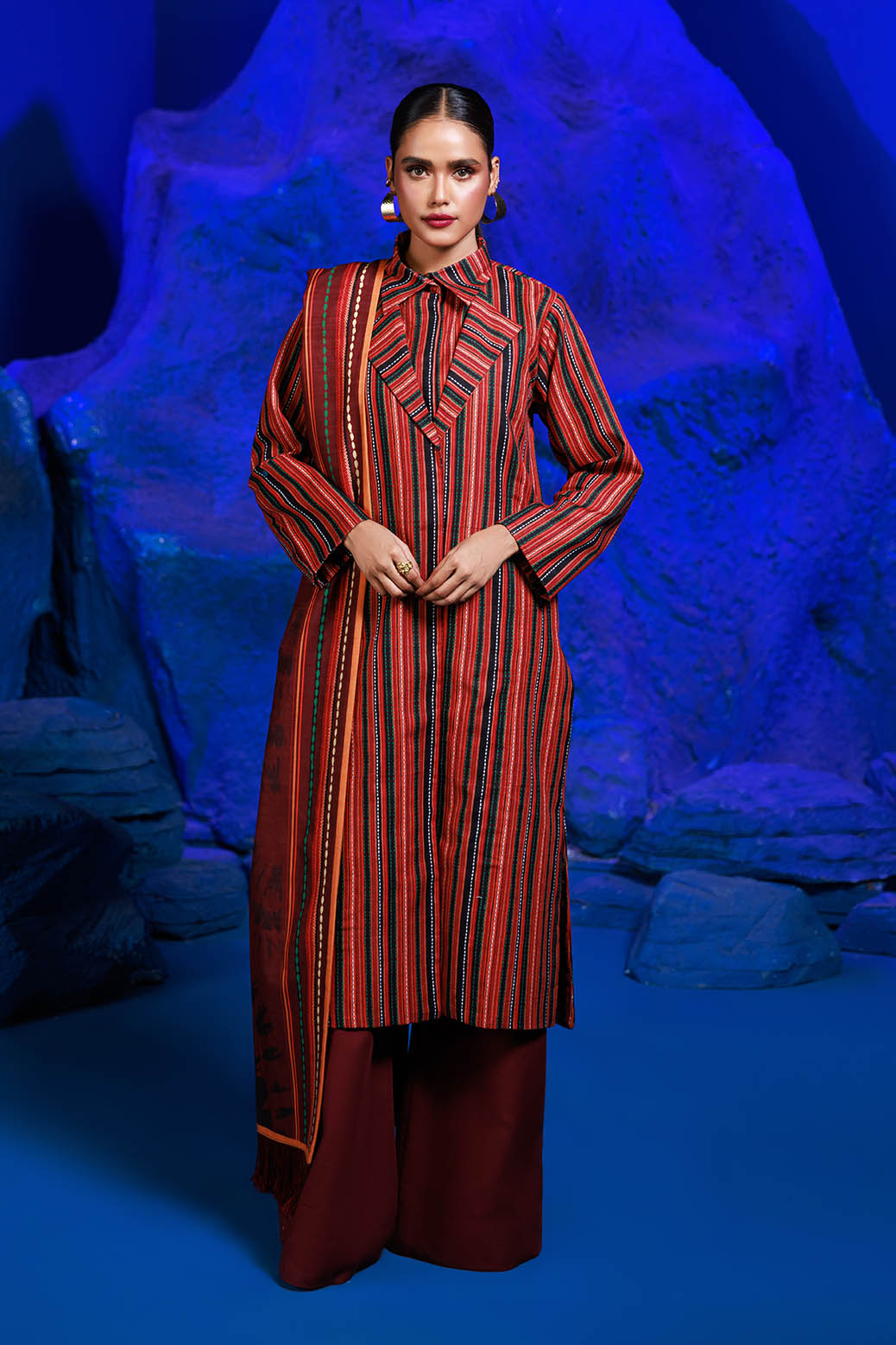 Bonanza Satrangi | Artist Stitch 3 Pc (1W24P3P242) -  Bonanza Satrangi Unstitched - Original Designer Dress - House of Maryam