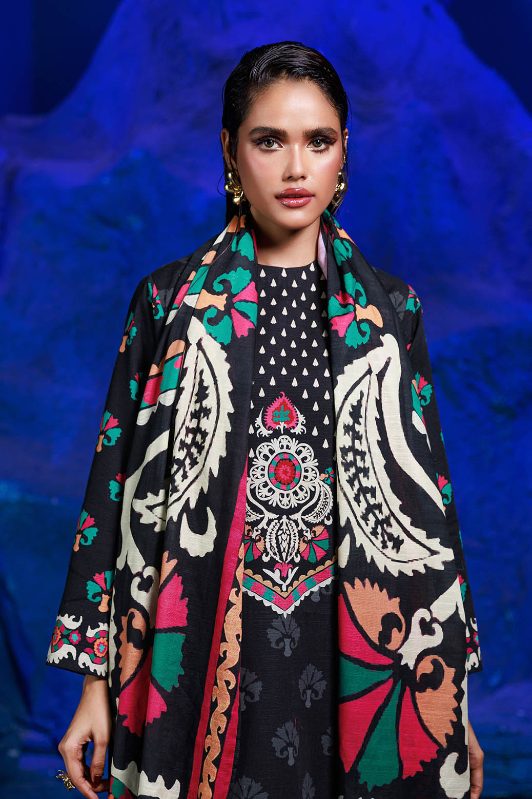 Bonanza Satrangi | Moonless Night 3 Pc (1W24P3P251) -  Bonanza Satrangi Unstitched - Original Designer Dress - House of Maryam