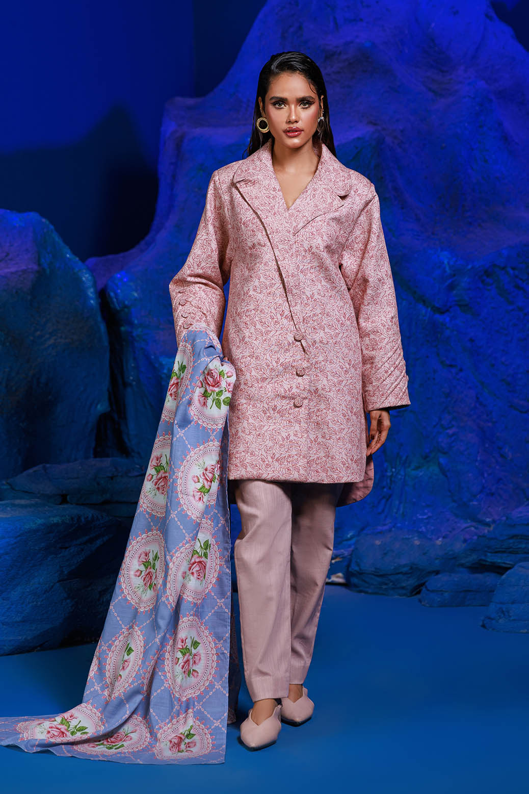 Bonanza Satrangi | Gossamer Pink 3 Pc (1W24P3P297) -  Bonanza Satrangi Unstitched - Original Designer Dress - House of Maryam