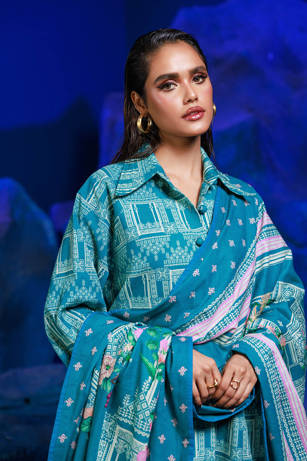Bonanza Satrangi | Glory 3 Pc (1W24P3P317) -  Bonanza Satrangi Unstitched - Original Designer Dress - House of Maryam