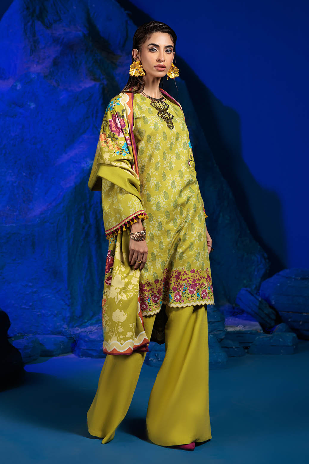 Bonanza Satrangi | Glisten 3 Pc (1W24P3P319) -  Bonanza Satrangi Unstitched - Original Designer Dress - House of Maryam