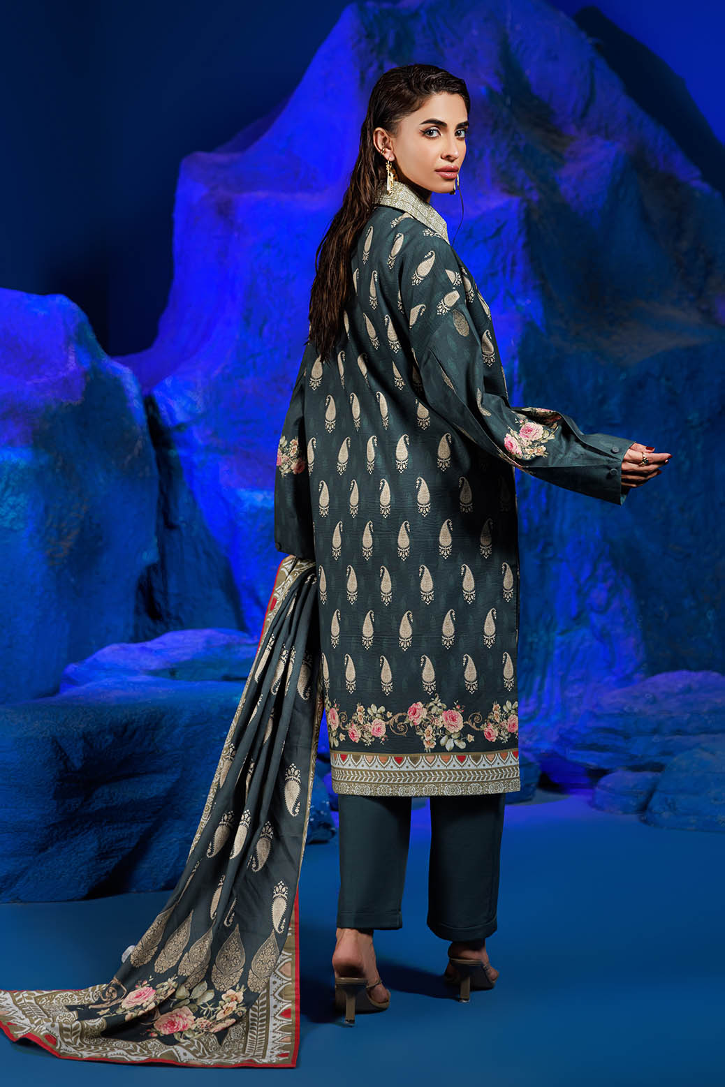 Bonanza Satrangi | Floret 3 Pc (1W24P3P357) -  Bonanza Satrangi Unstitched - Original Designer Dress - House of Maryam