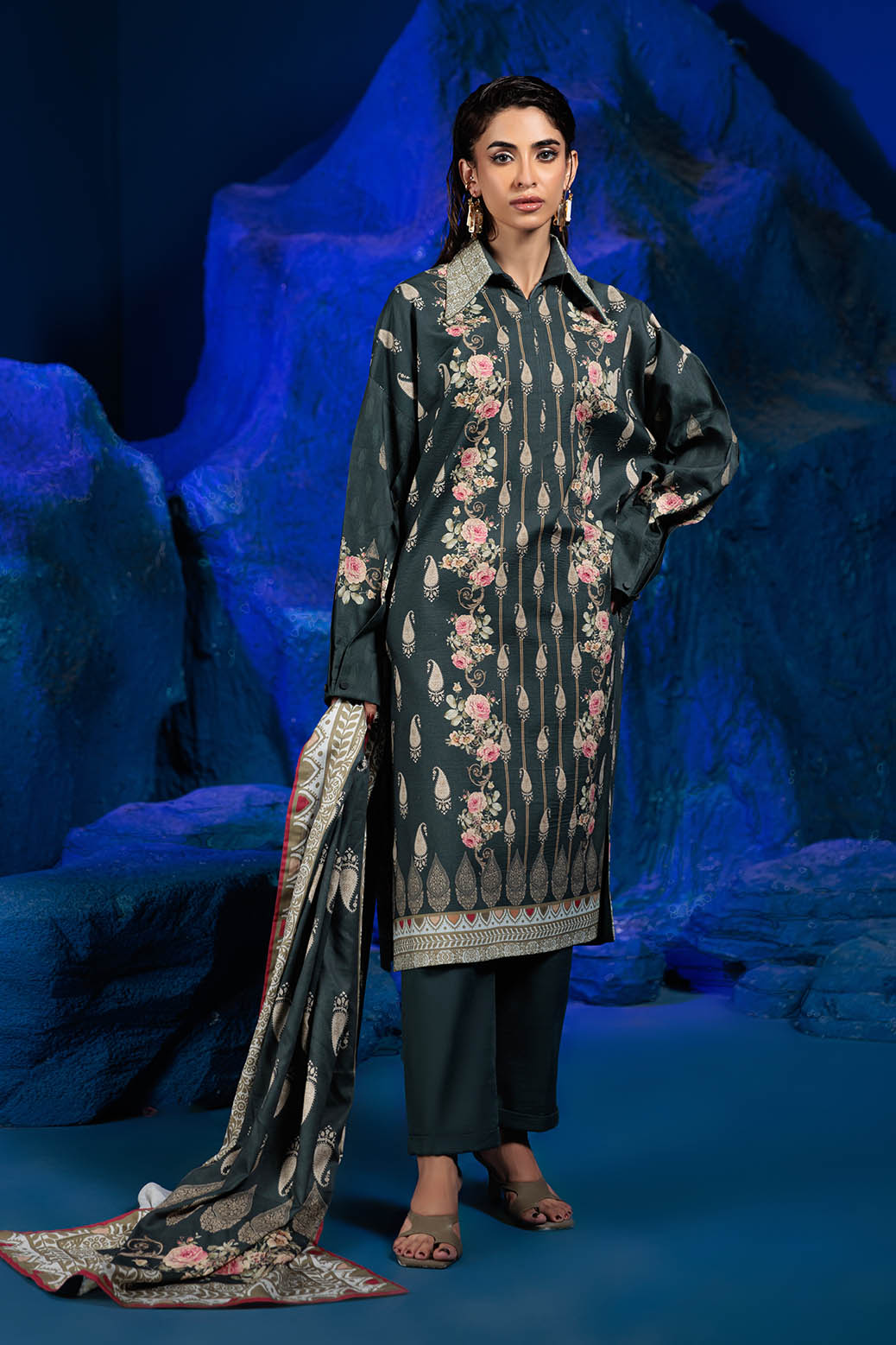 Bonanza Satrangi | Floret 3 Pc (1W24P3P357) -  Bonanza Satrangi Unstitched - Original Designer Dress - House of Maryam