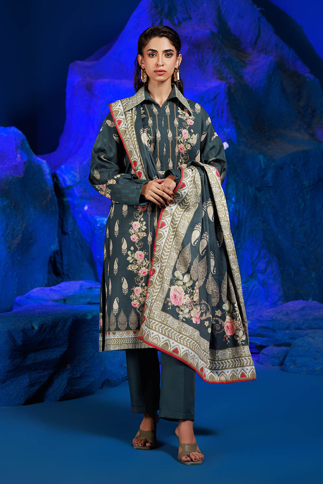 Bonanza Satrangi | Floret 3 Pc (1W24P3P357) -  Bonanza Satrangi Unstitched - Original Designer Dress - House of Maryam