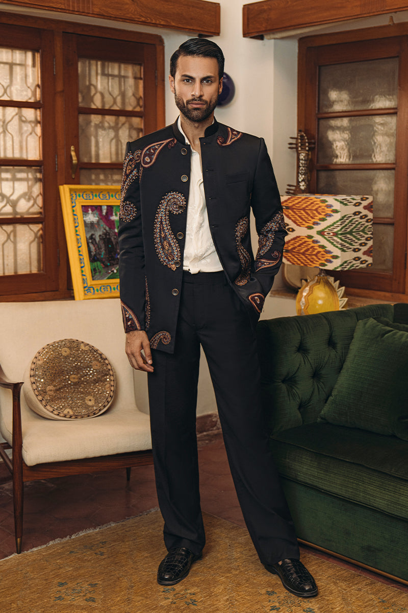 Republic By Omar Farooq | Bandhgala Suit | "Salman" Bandhgala Jacket -  Republic by Omar Farooq Bandhgala Suit - Original Designer Dress - House of Maryam