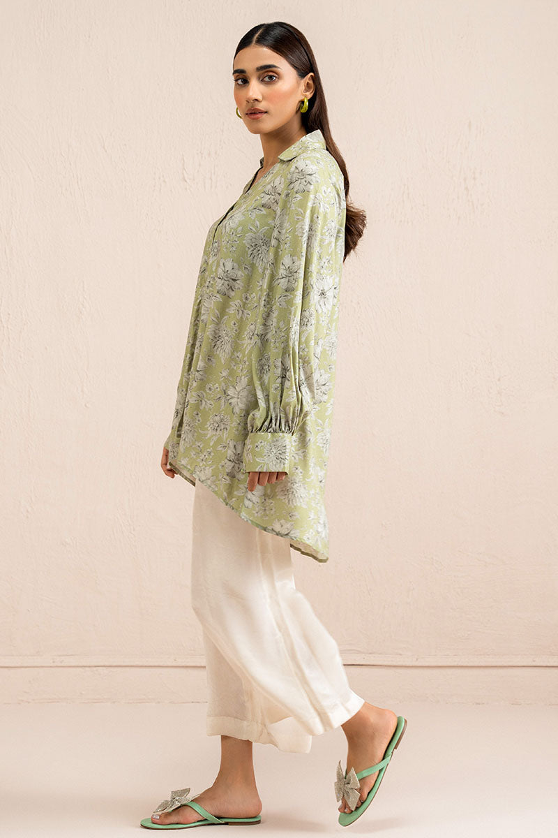 Cross Stitch | Basic Pret | Winter Pear Printed Linen Shirt-4
