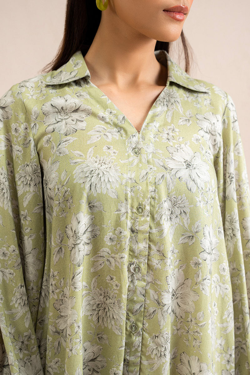 Cross Stitch | Basic Pret | Winter Pear Printed Linen Shirt-3
