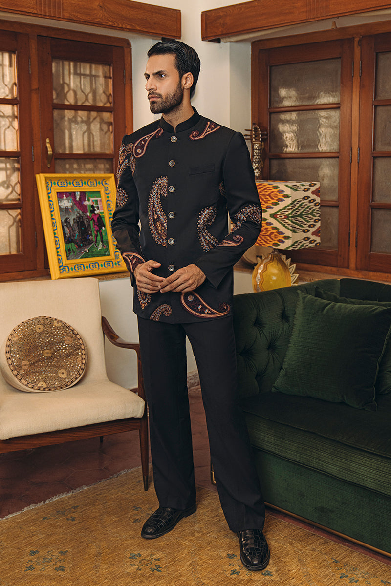Republic By Omar Farooq | Bandhgala Suit | "Salman" Bandhgala Jacket -  Republic by Omar Farooq Bandhgala Suit - Original Designer Dress - House of Maryam