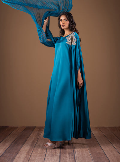 Zainab Chottani | The Kaftan Edit | Teal Waves, image 3