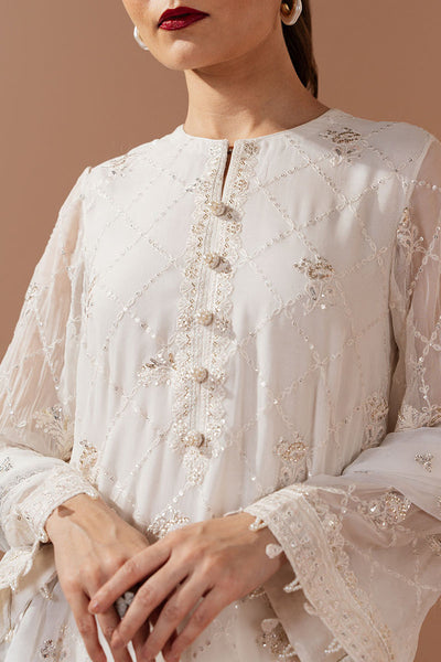 Cross Stitch | Luxe Atelier 25 | ANTIQUE WHITE -  Cross Stitch Ladies Clothes - Original Designer Dress - House of Maryam
