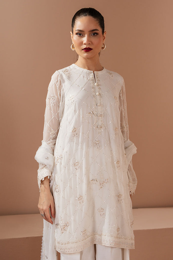 Cross Stitch | Luxe Atelier 25 | ANTIQUE WHITE -  Cross Stitch Ladies Clothes - Original Designer Dress - House of Maryam