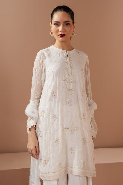 Cross Stitch | Luxe Atelier 25 | ANTIQUE WHITE -  Cross Stitch Ladies Clothes - Original Designer Dress - House of Maryam