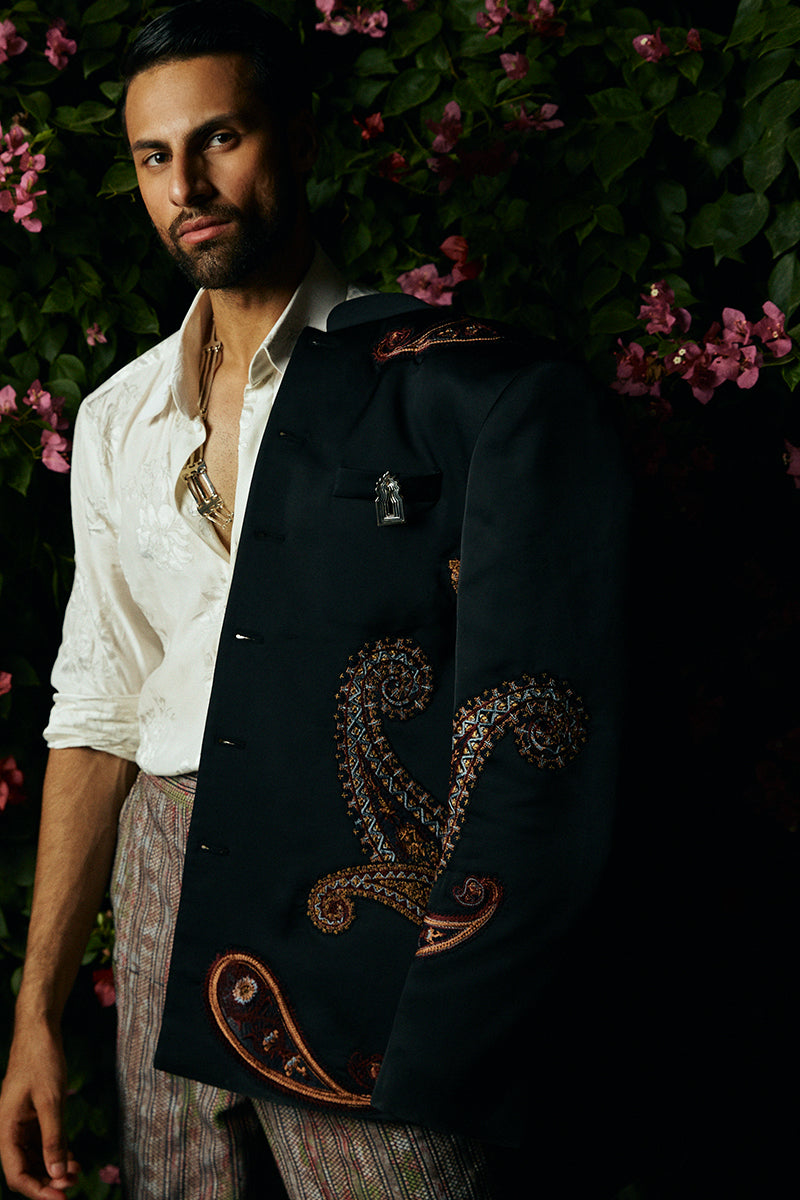 Republic By Omar Farooq | Bandhgala Suit | "Salman" Bandhgala Jacket -  Republic by Omar Farooq Bandhgala Suit - Original Designer Dress - House of Maryam