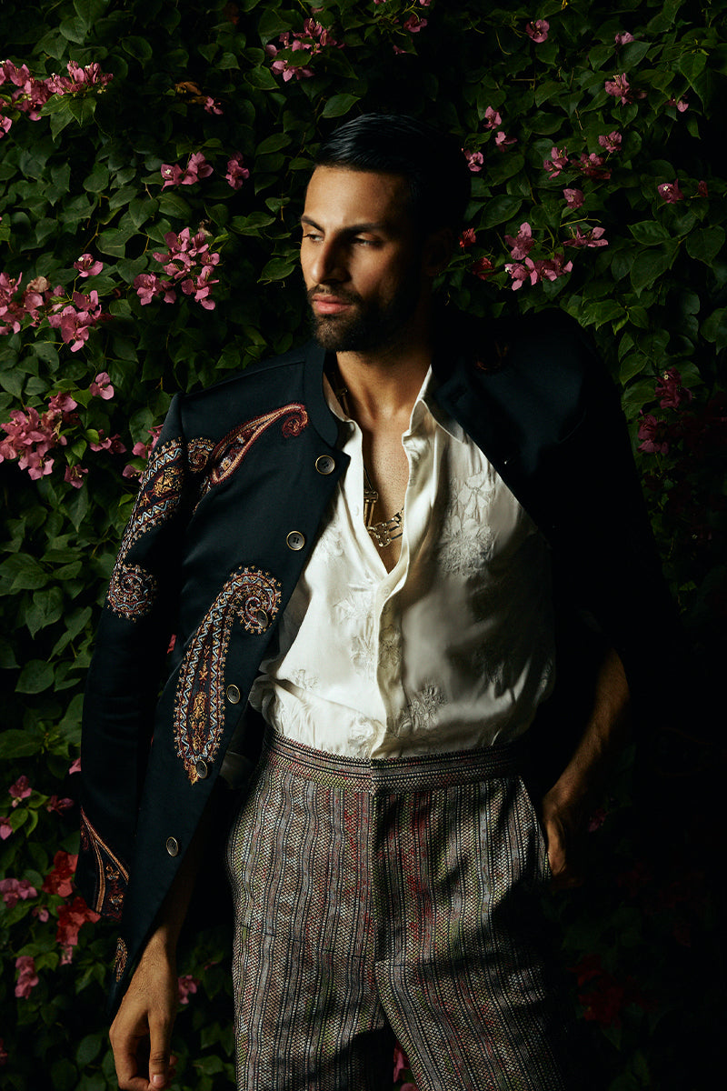 Republic By Omar Farooq | Bandhgala Suit | "Salman" Bandhgala Jacket -  Republic by Omar Farooq Bandhgala Suit - Original Designer Dress - House of Maryam