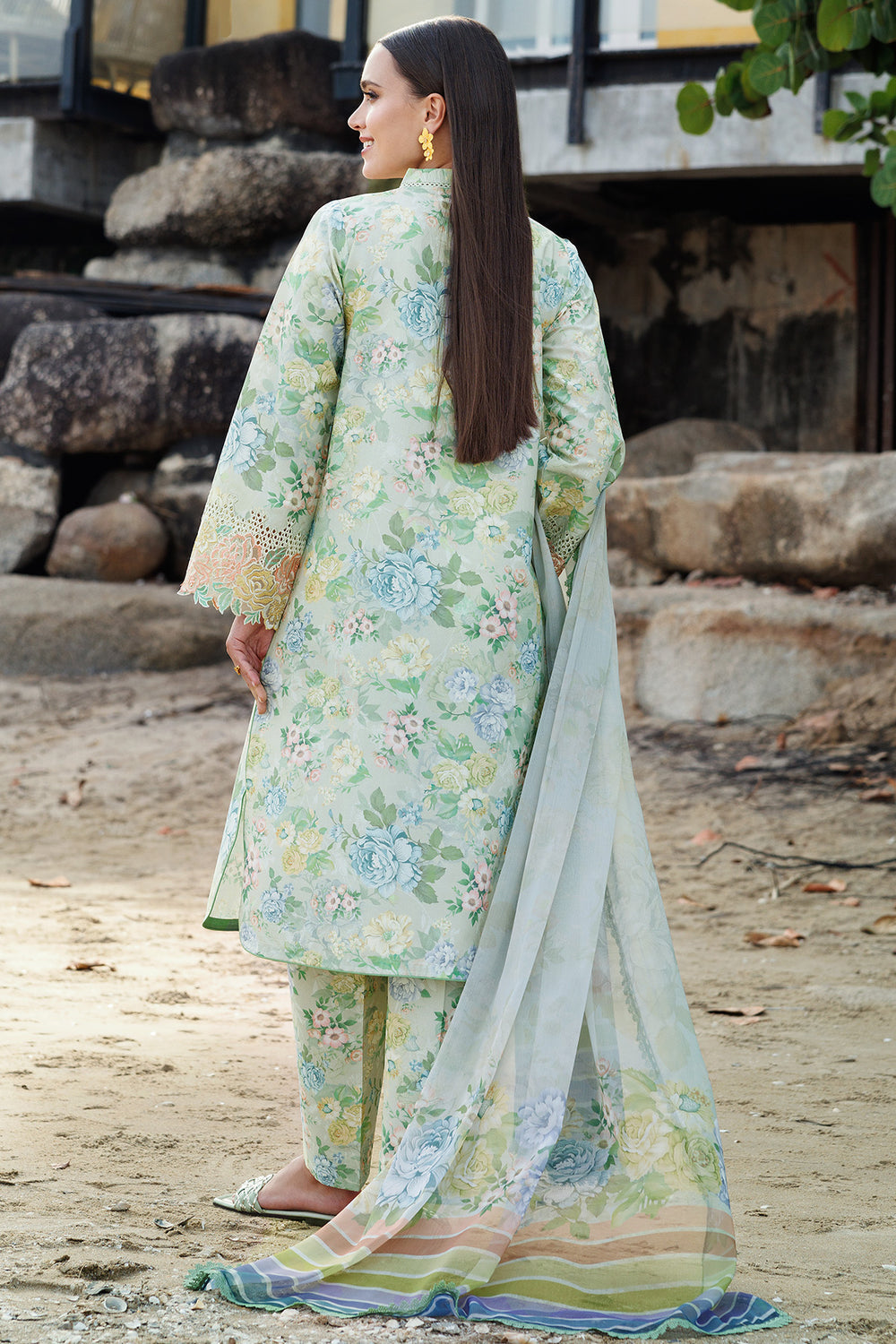 Farasha | Printed Essentials | Mint Bloom -  Farasha Ladies Clothes - Original Designer Dress - House of Maryam