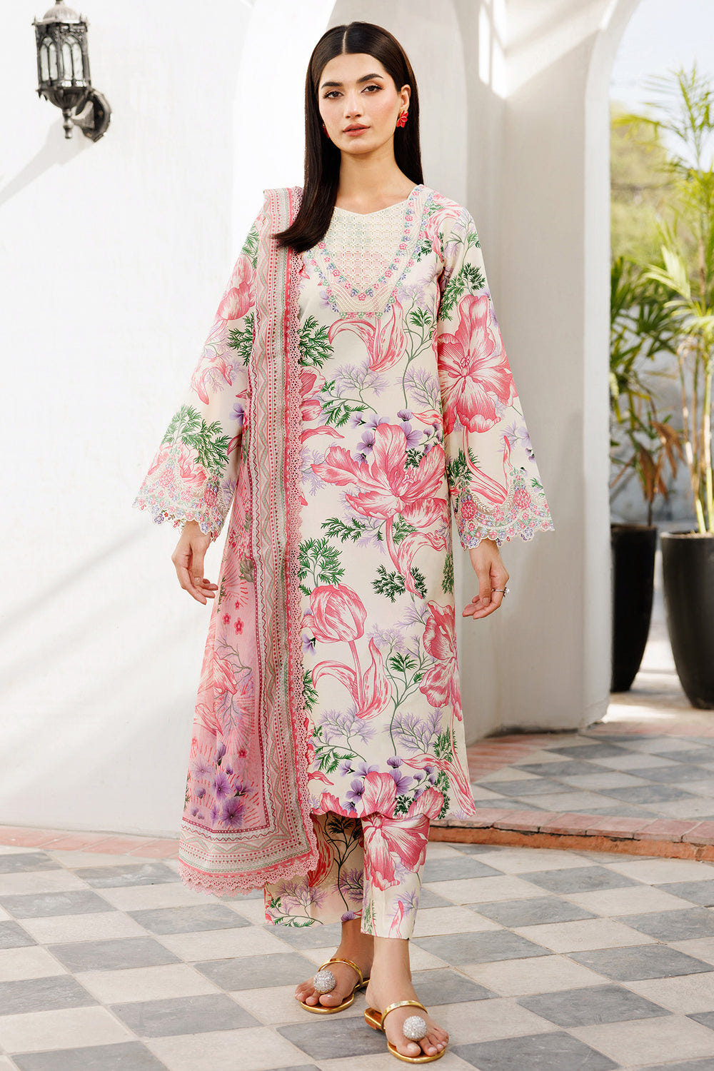 Farasha | Printed Essentials | Ivory Petal -  Farasha Ladies Clothes - Original Designer Dress - House of Maryam