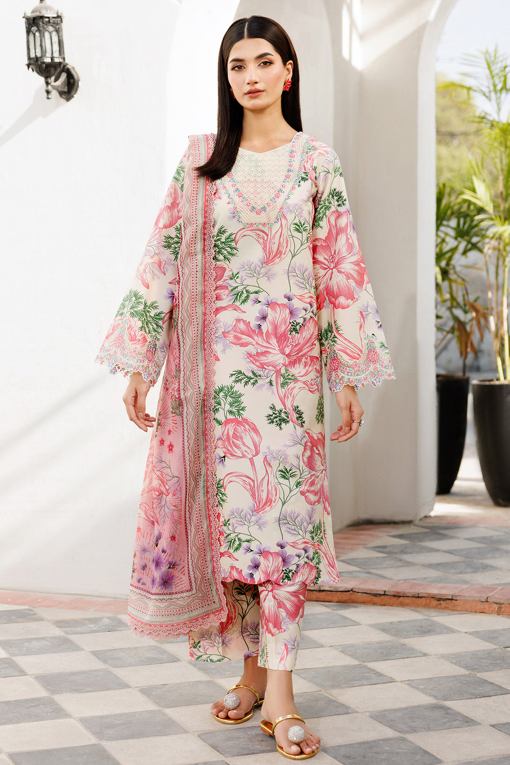 Farasha | Printed Essentials | Ivory Petal -  Farasha Ladies Clothes - Original Designer Dress - House of Maryam