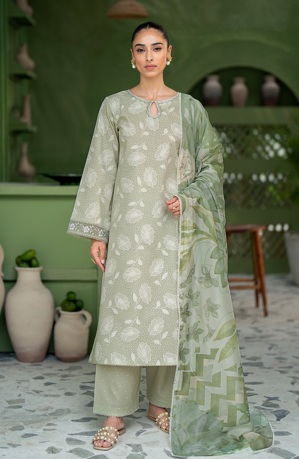 Seran | Artisan Lawn 25 | PISTACHE -  Seran Ladies Clothes - Original Designer Dress - House of Maryam