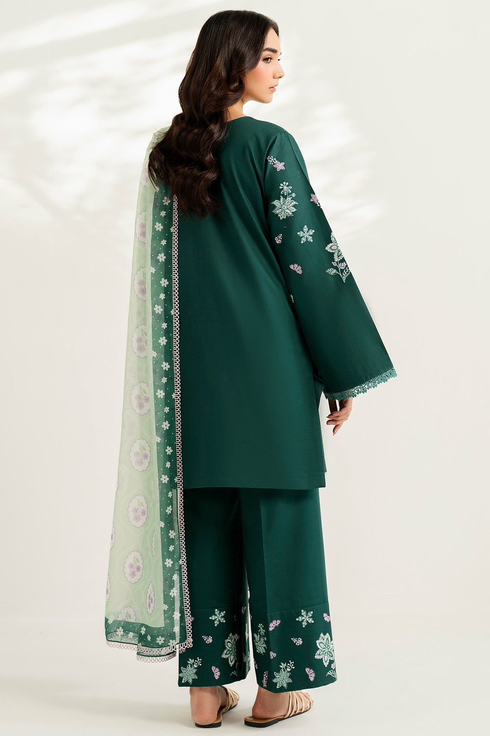 Farasha | Thread Lines Embroidered | Turquoise Bliss -  Farasha Ladies Clothes - Original Designer Dress - House of Maryam