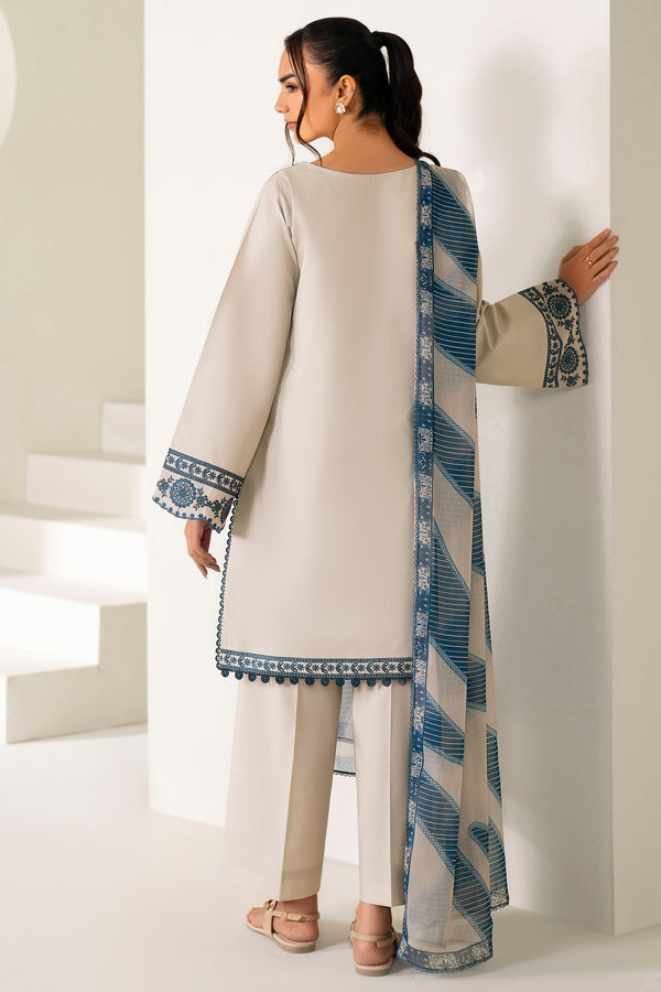 Farasha | Summer Weaves Embroidered Lawn | Dusty Marble-2