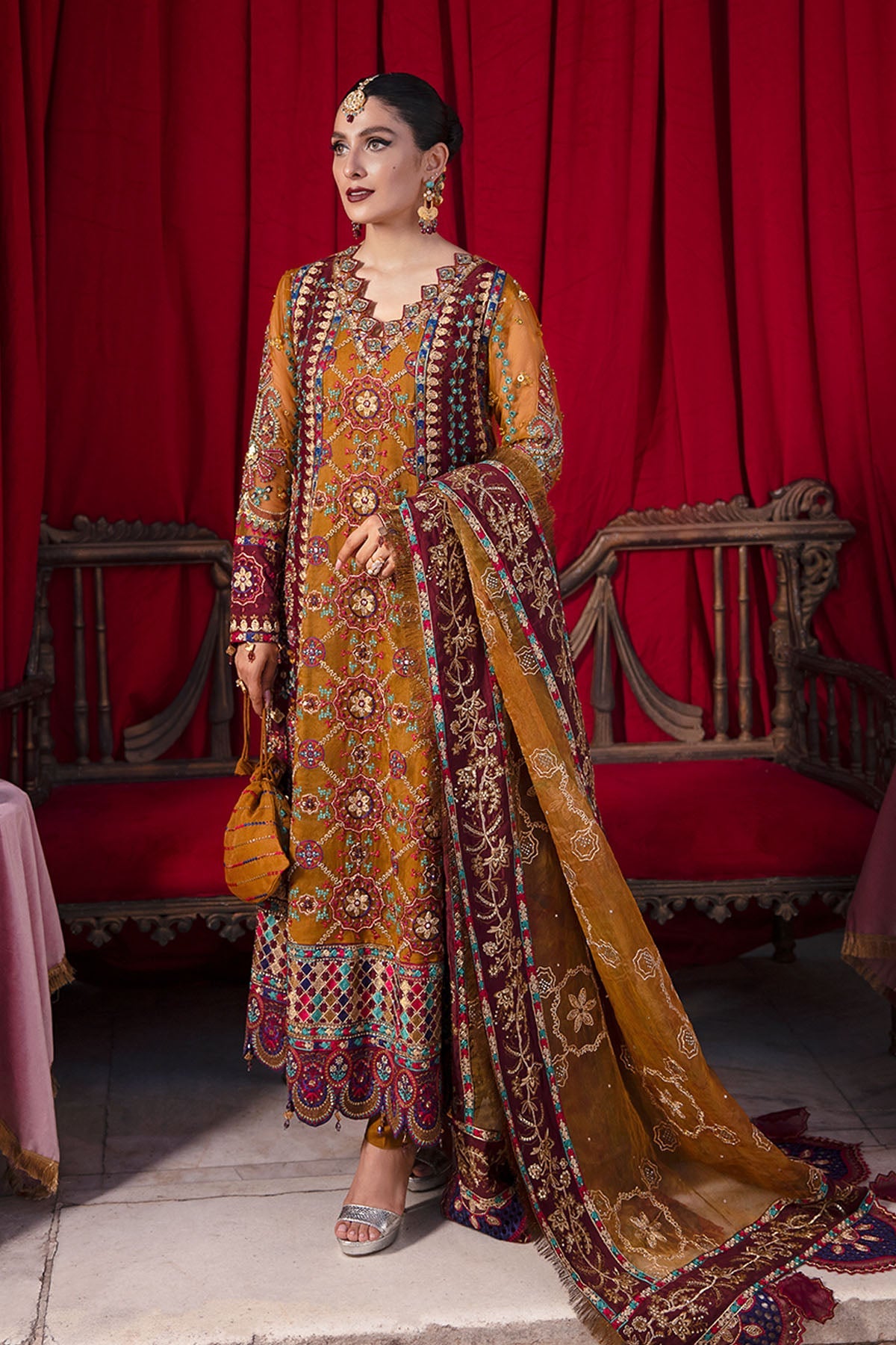 Nureh | Jhoomro 25' | Gulshan Shirt -  Nureh jhoomro 25 - Original Designer Dress - House of Maryam