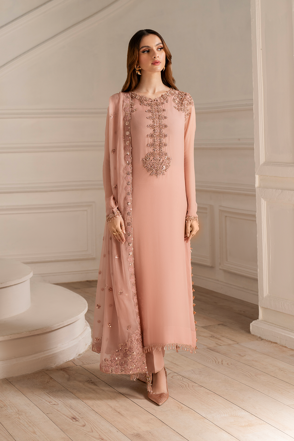 Iznik I Festive Formal I UE-479 Embroidered Chiffon -  Iznik Ladies Clothes - Original Designer Dress - House of Maryam