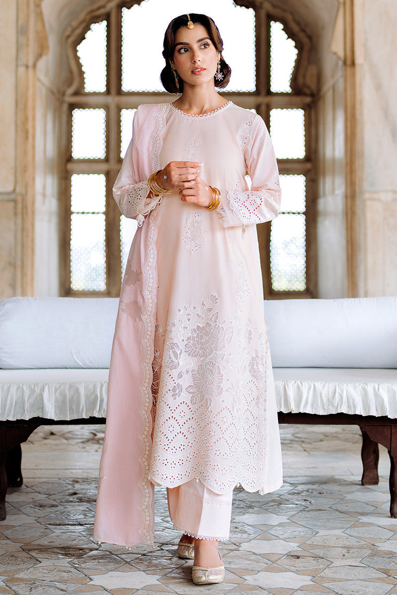 Cross Stitch | Eid Lawn Edit 25 | PEACH BLUSH -  Cross Stitch Ladies Clothes - Original Designer Dress - House of Maryam