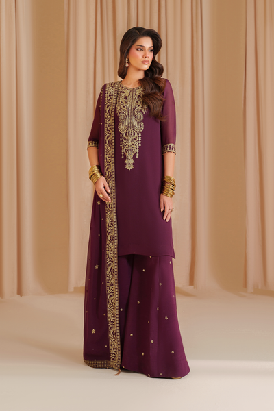 Iznik I Festive Formal I CC-76 Embroidered Chiffon -  Iznik Ladies Clothes - Original Designer Dress - House of Maryam