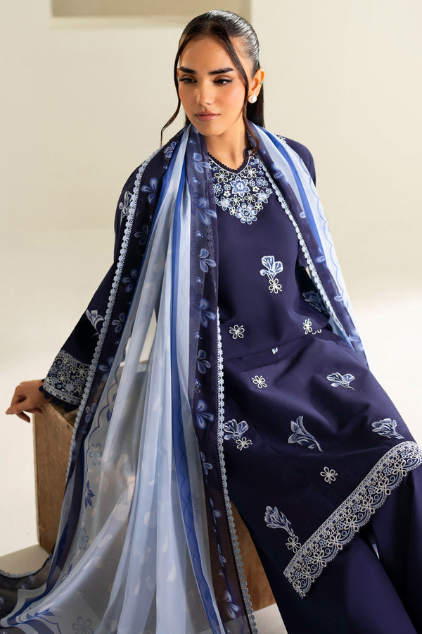 Farasha | Summer Weaves Embroidered Lawn | Midnight Hue-9