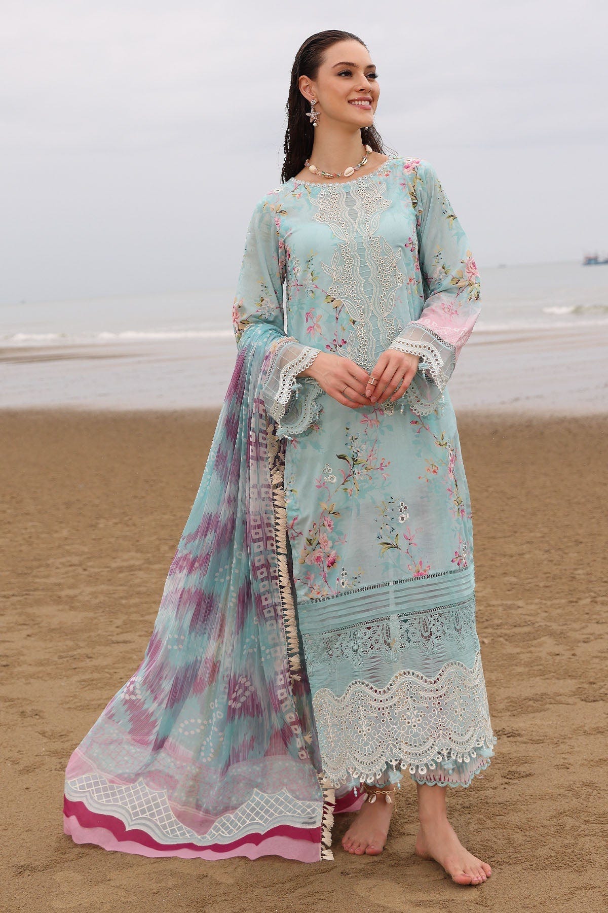 Nureh | Gardenia Embroidered Lawn 25 | NSG-173 -  Nureh Ladies Clothes - Original Designer Dress - House of Maryam