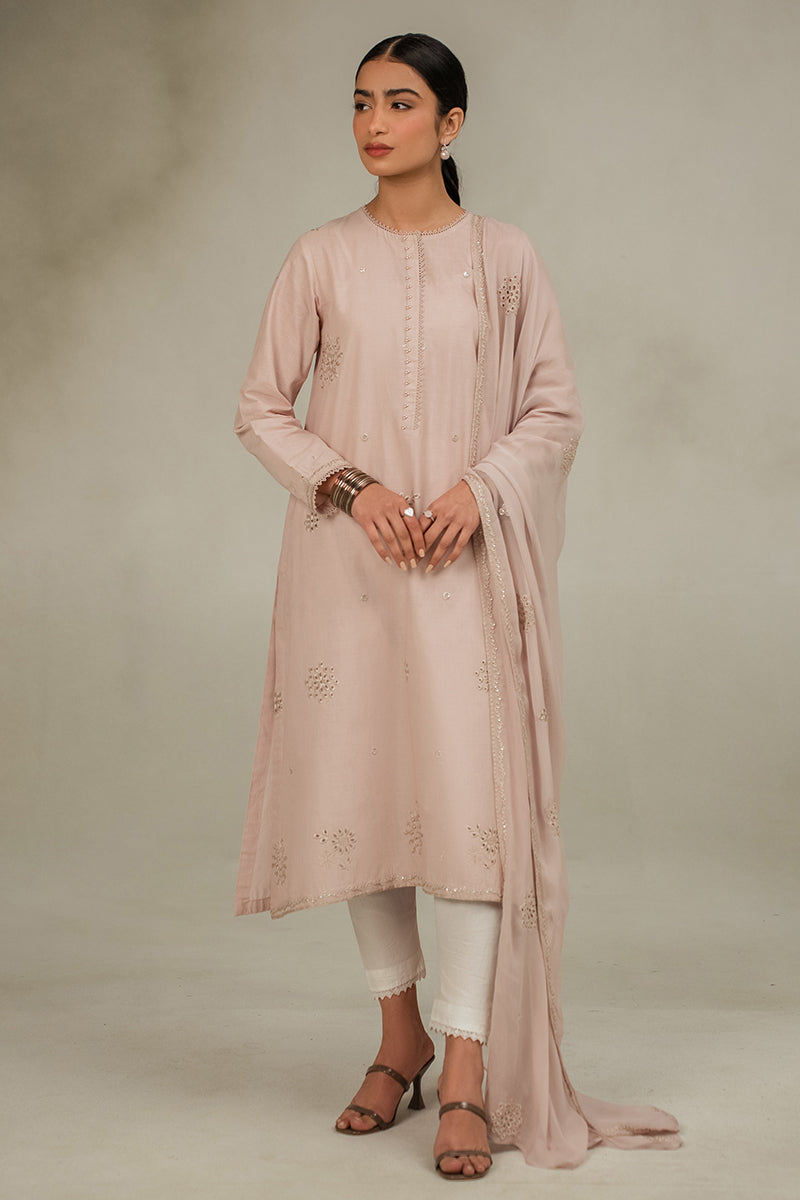 Cross Stitch | Basic Pret | Ecru Fawn-2PC (Shirt & Dupatta)