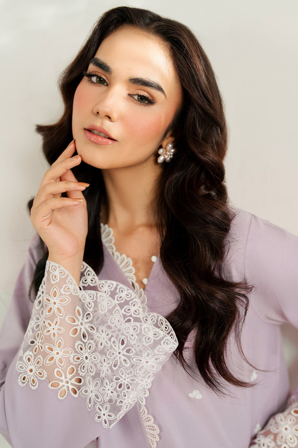 Farasha | Thread Lines Embroidered | Pastel Haze -  Farasha Ladies Clothes - Original Designer Dress - House of Maryam