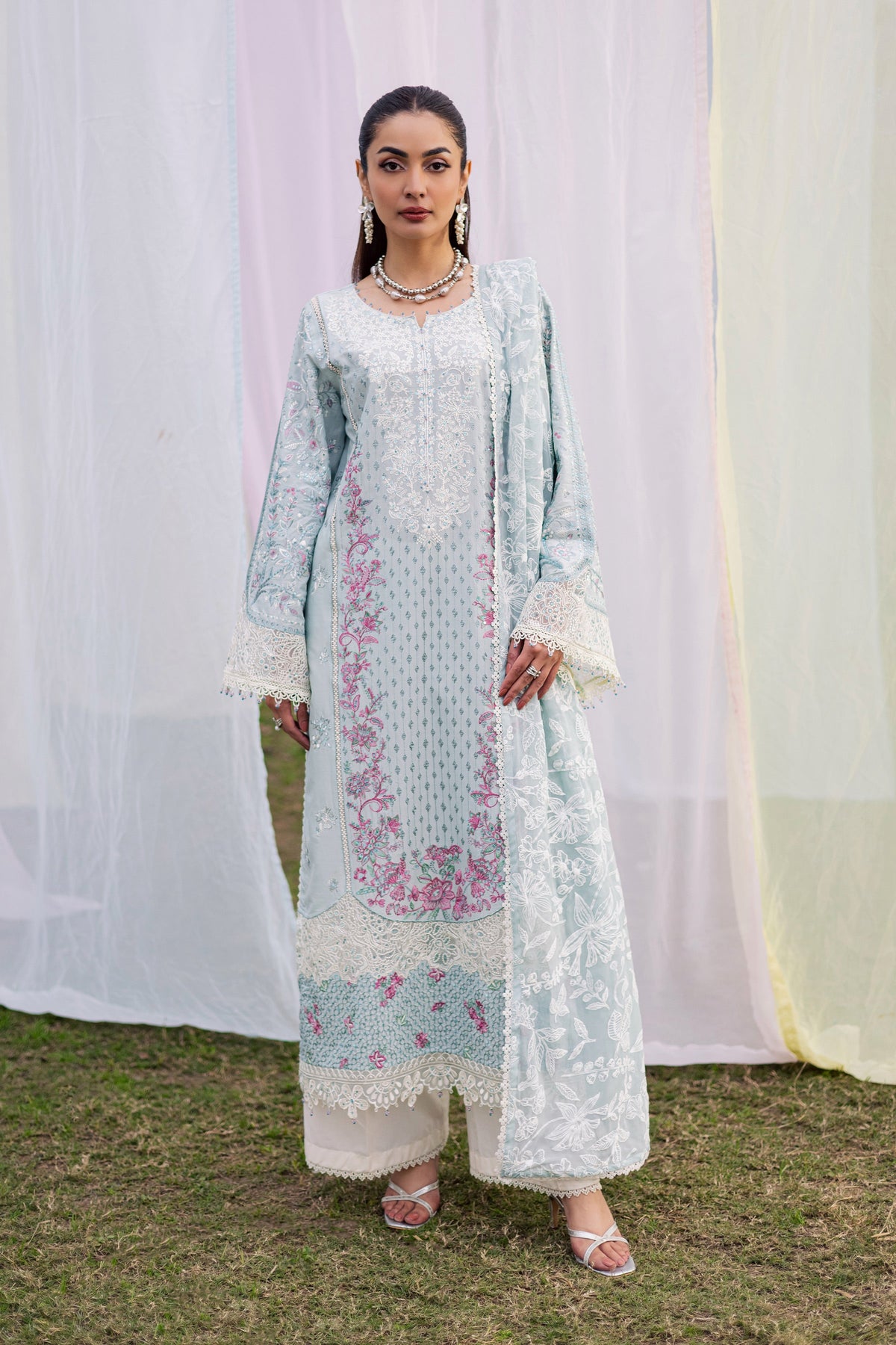 Batik | Naomi Luxury Lawn Eid Edit 26' | Ocean Swan 3Pc