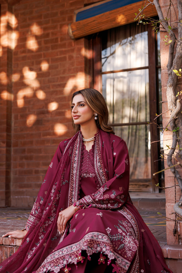 Farasha | Dastoor Embroidered Lawn SS24 | RUBY GLAM -  Farasha Luxury - Original Designer Dress - House of Maryam