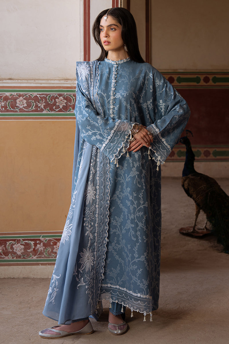 Cross Stitch | Eid Lawn Edit 25 | SILVER MIST -  Cross Stitch Ladies Clothes - Original Designer Dress - House of Maryam