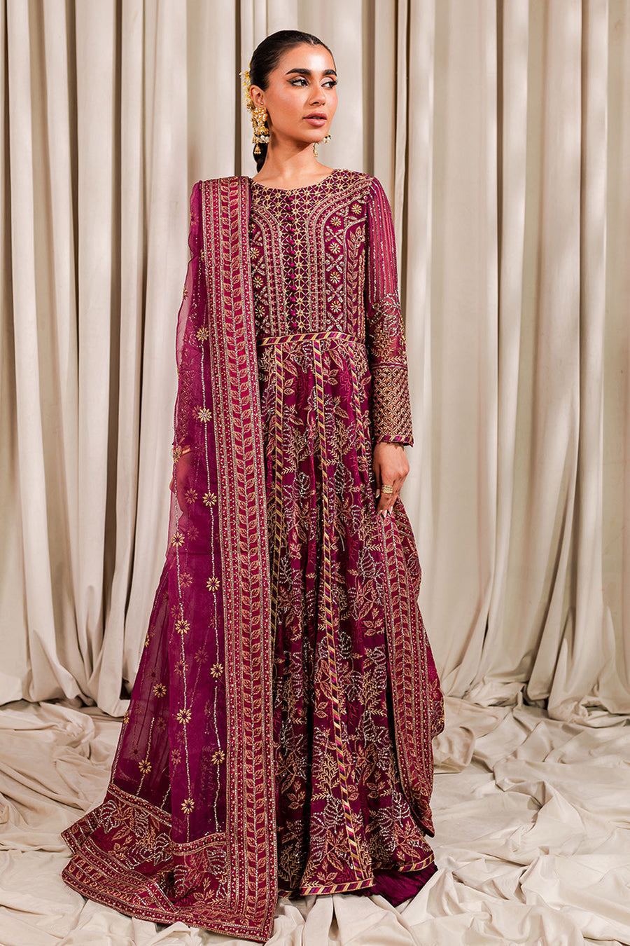 Nureh | Luxury Collection | Crimson -  Nureh Ladies Clothes - Original Designer Dress - House of Maryam