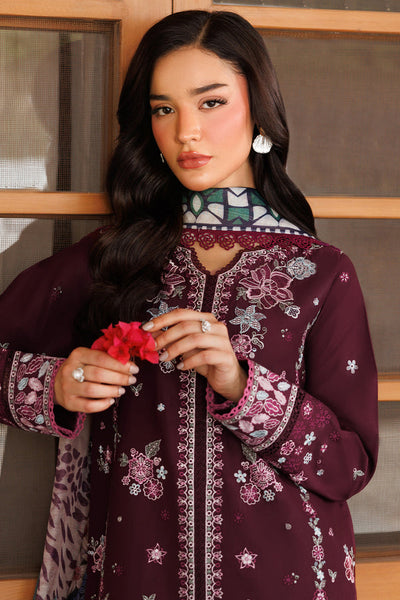 Farasha | Summer Weaves Embroidered Lawn | Burgandy Rush -  Farasha Ladies Clothes - Original Designer Dress - House of Maryam